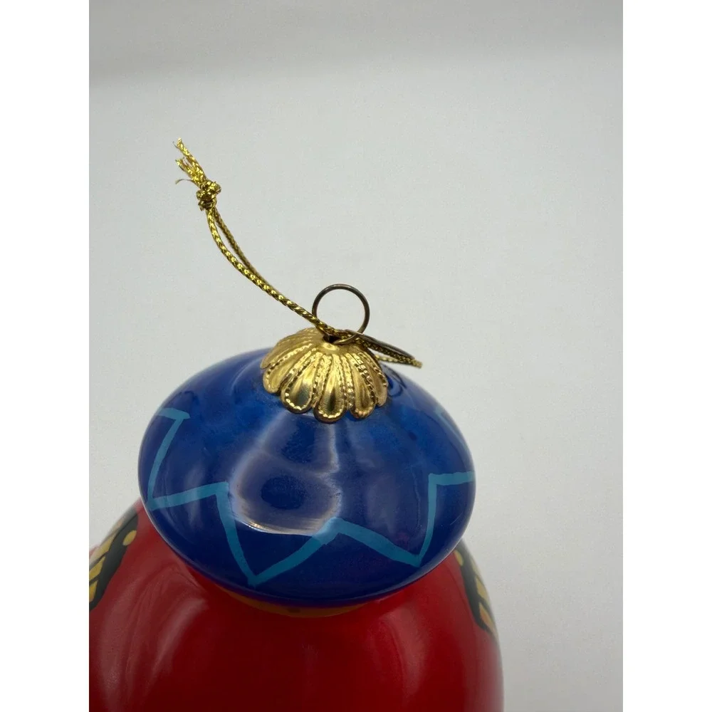 2014 Pier 1 Li Bien Inside Art Glass Nutcracker Christmas Ornament Hand Painted